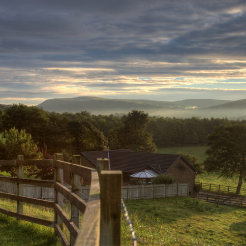 Daybreak over Welsh farm
